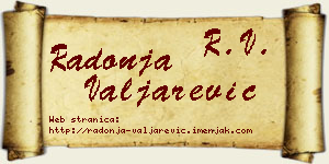 Radonja Valjarević vizit kartica